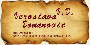 Veroslava Domanović vizit kartica